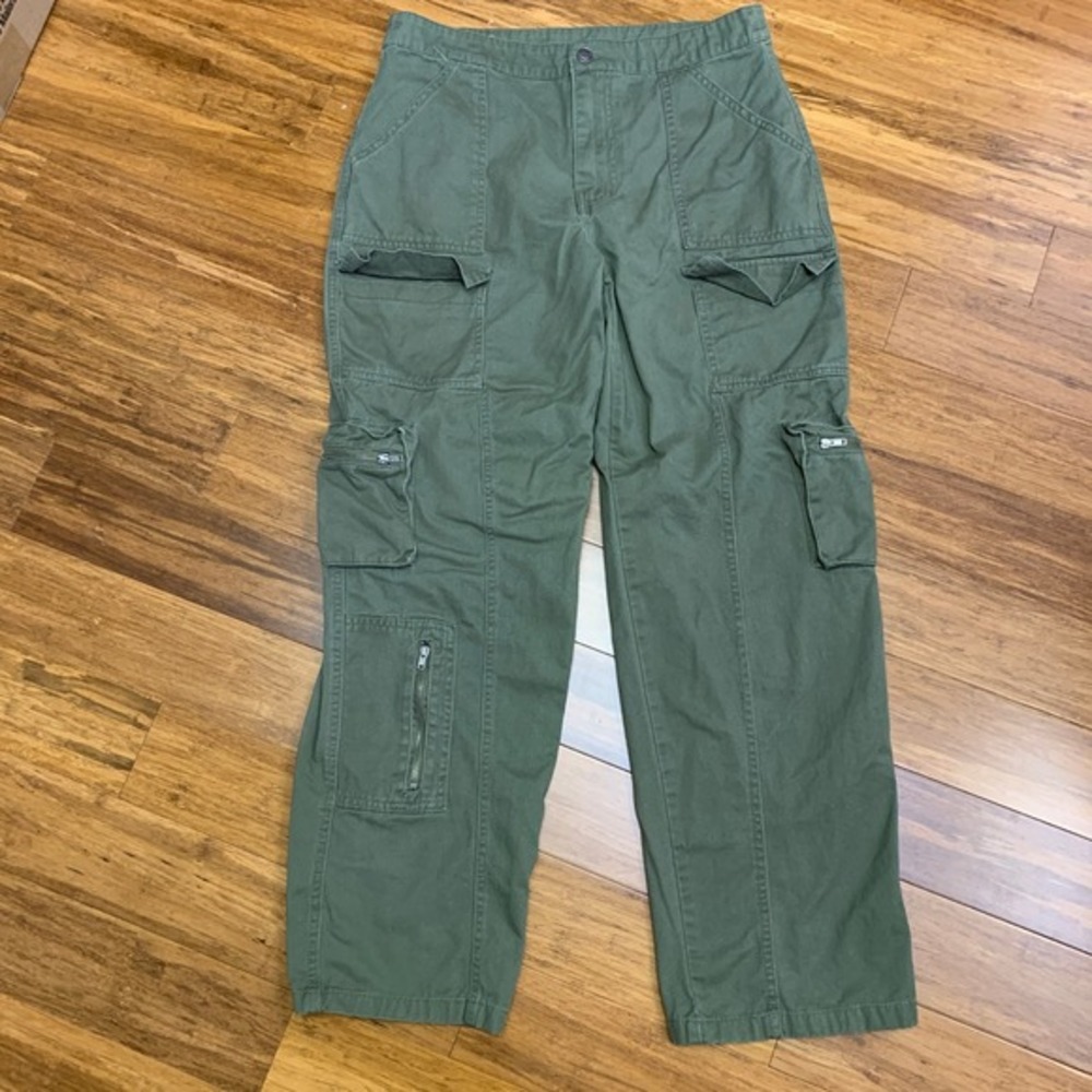 Cali 1850 Olive Green Cargo Pants‎ Womens Size 9 Utility Pockets Casual Straight